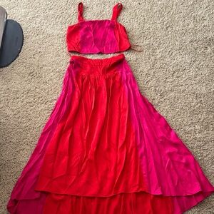Petal and Pup Red and Pink Two-Piece Set